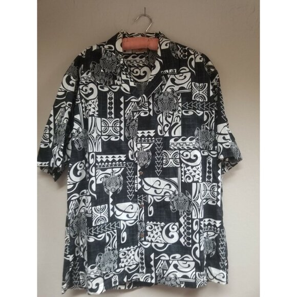 Hawaii Station Men's Cotton Sea Turtle Hawaiian Shirt XL Short Sleeve Button-Up - Picture 1 of 6